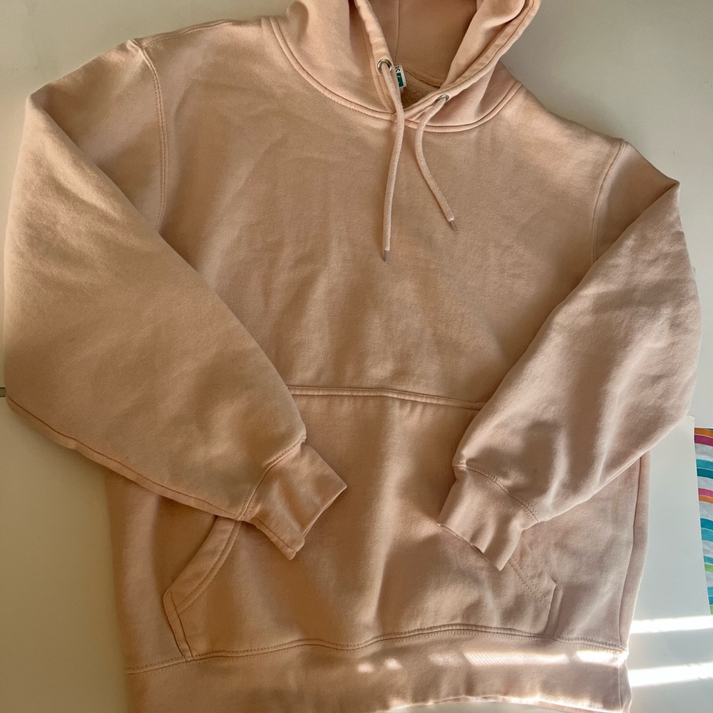 Unisex Powder Pink Hoodie Sweatshirt Pullover M